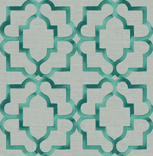 media image for Jarrett Geometric Wallpaper in Greens by Carl Robinson for Seabrook Wallcoverings 293