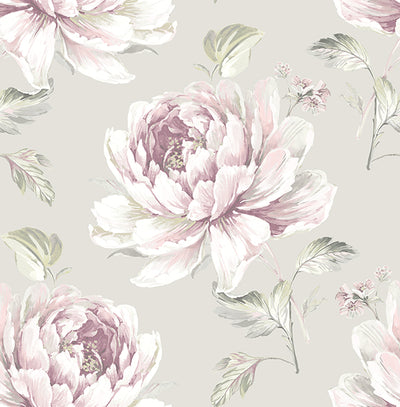 product image of Jarrow Floral Wallpaper in Purples and Metallic by Carl Robinson for Seabrook Wallcoverings 518