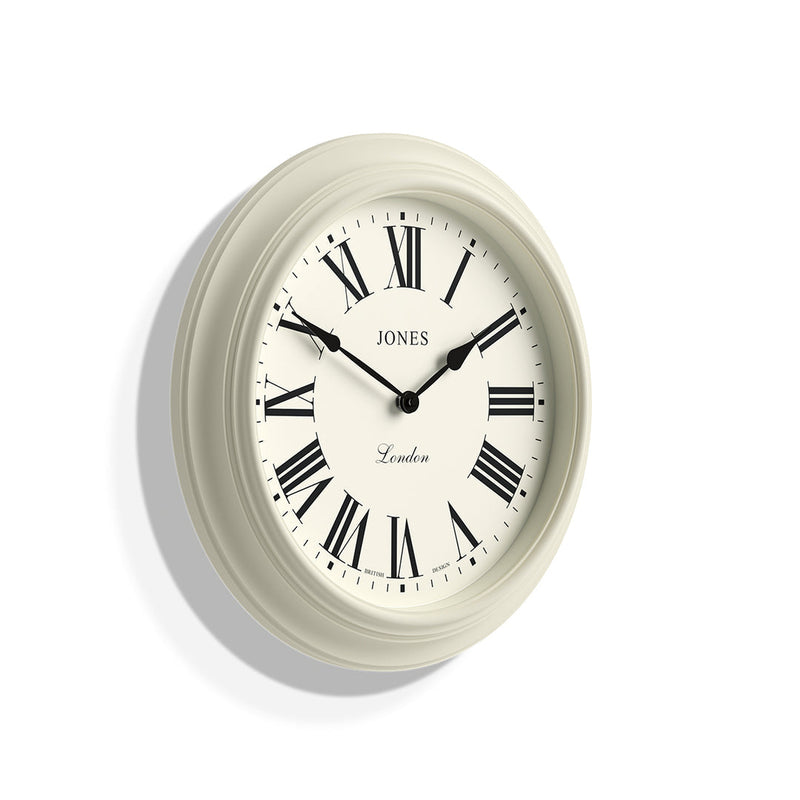 media image for Jones Supper Club Roman Numeral Wall Clock in Linen White 210