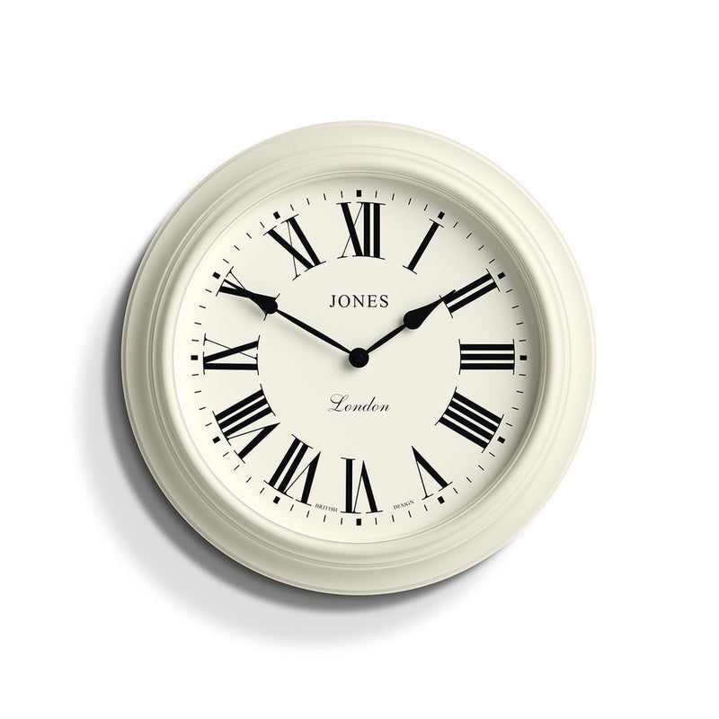 media image for Jones Supper Club Roman Numeral Wall Clock in Linen White 252