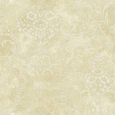product image of Jeffreys Floral Wallpaper in Beige, Off-White, and Metallic by Carl Robinson for Seabrook Wallcoverings 599
