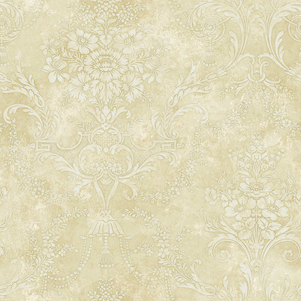 media image for Jeffreys Floral Wallpaper in Beige, Off-White, and Metallic by Carl Robinson for Seabrook Wallcoverings 277