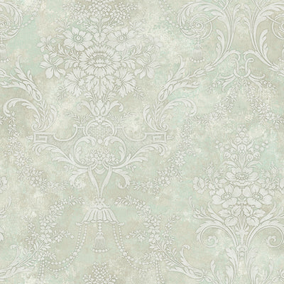 product image for Jeffreys Floral Wallpaper in Greens and White by Carl Robinson for Seabrook Wallcoverings 56