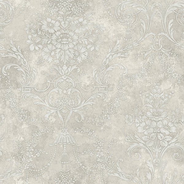 media image for Jeffreys Floral Wallpaper in Greys by Carl Robinson for Seabrook Wallcoverings 248