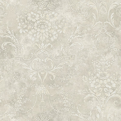 product image of Jeffreys Floral Wallpaper in Ivory and Greys by Carl Robinson for Seabrook Wallcoverings 596