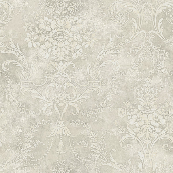 media image for Jeffreys Floral Wallpaper in Ivory and Greys by Carl Robinson for Seabrook Wallcoverings 25