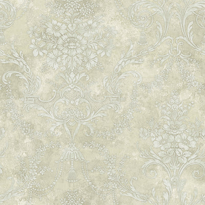 product image of Jeffreys Floral Wallpaper in Off-White and Greens by Carl Robinson for Seabrook Wallcoverings 548