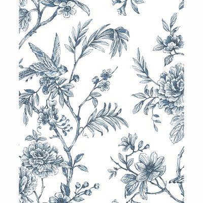 product image of Jessamine Floral Trail Wallpaper in Blue from the Moonlight Collection by Brewster Home Fashions 528