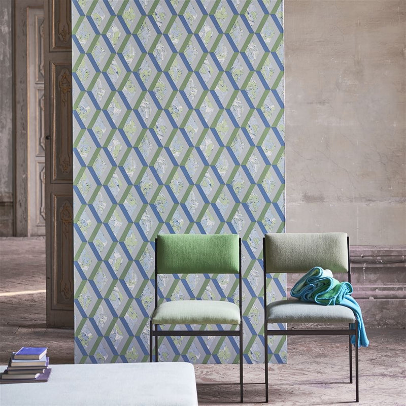 media image for Jourdain Wallpaper in Cobalt from the Mandora Collection by Designers Guild 243