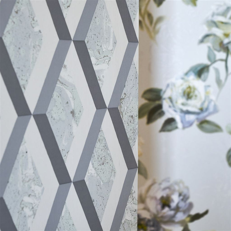 media image for Jourdain Wallpaper in Graphite from the Mandora Collection by Designers Guild 270