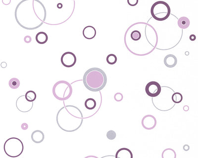 product image of Joyful Circles Wallpaper in Purple and White design by BD Wall 536
