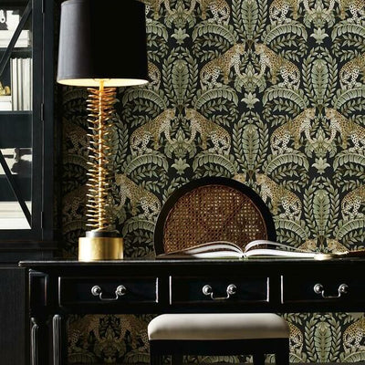 product image for Jungle Leopard Wallpaper in Black and Green from the Ronald Redding 24 Karat Collection by York Wallcoverings 21