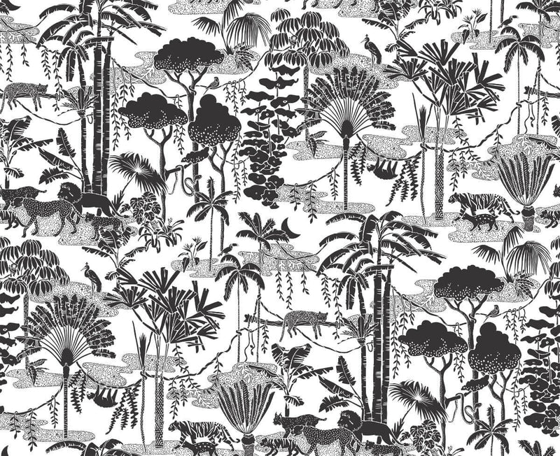 media image for Jungle Dream Wallpaper in Charcoal design by Aimee Wilder 241