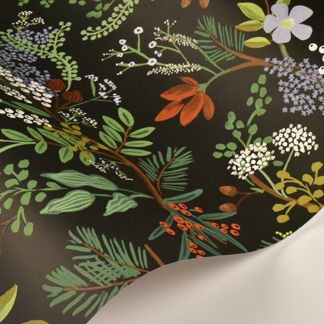 media image for juniper forest wallpaper in black from the rifle paper co collection by york wallcoverings 3 277