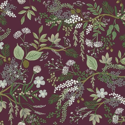product image of Juniper Forest Wallpaper in Burgundy from the Rifle Paper Co. Collection by York Wallcoverings 567