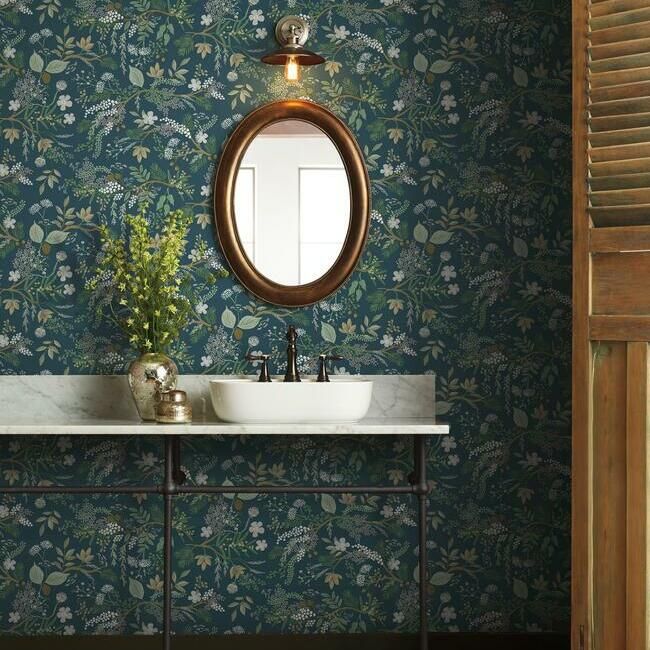 media image for Juniper Forest Wallpaper in Pine from the Rifle Paper Co. Collection by York Wallcoverings 213