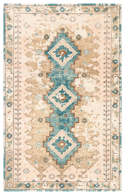 product image of Pathos Hand-Knotted Medallion Pink & Blue Area Rug 555