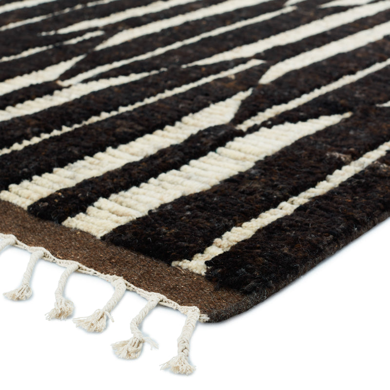 media image for Keoka Quest Hand Knotted Dark Brown & Ivory Rug 2 253