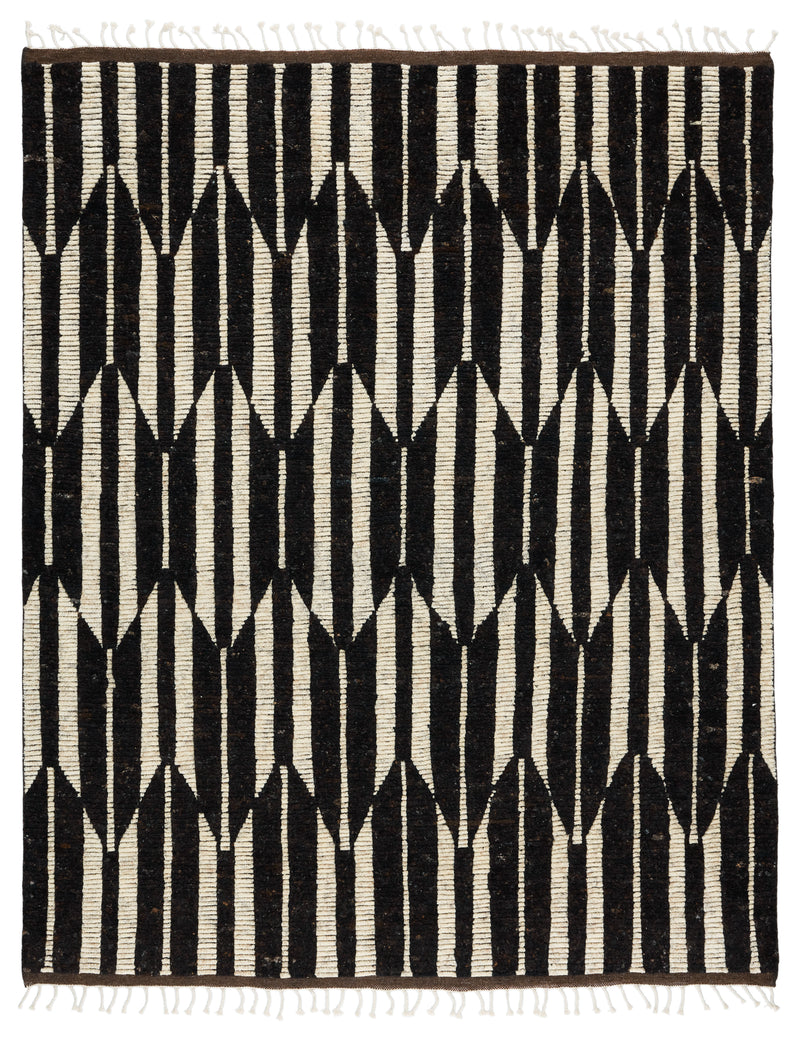 media image for Keoka Quest Hand Knotted Dark Brown & Ivory Rug 1 234