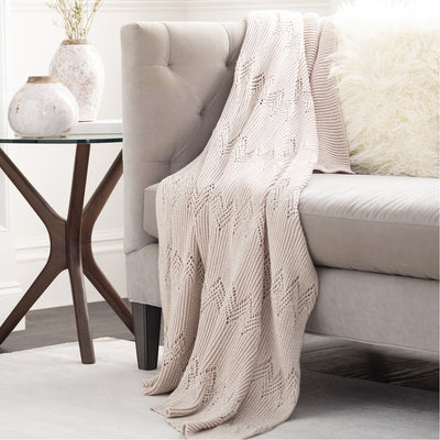 product image for Kiersten KET-1000 Knitted Throw in Ivory by Surya 48