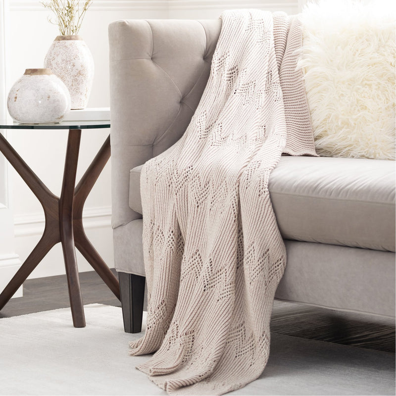 media image for Kiersten KET-1000 Knitted Throw in Ivory by Surya 269