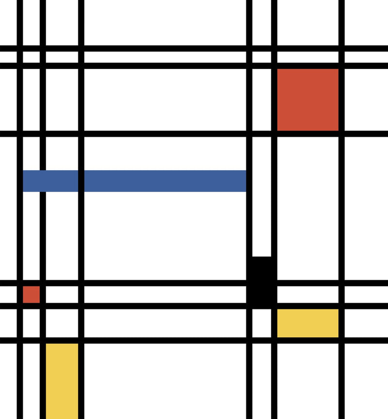 media image for De Stijl Mural Wall Mural in Multicolored from the Mondrian Collection by Seabrook 299