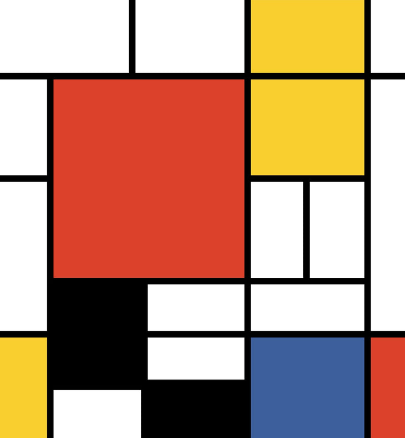 media image for Composition Mural Wall Mural in Multicolored from the Mondrian Collection by Seabrook 235