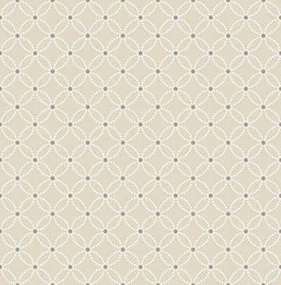product image for Kinetic Beige Geometric Floral Wallpaper from the Symetrie Collection by Brewster Home Fashions 6