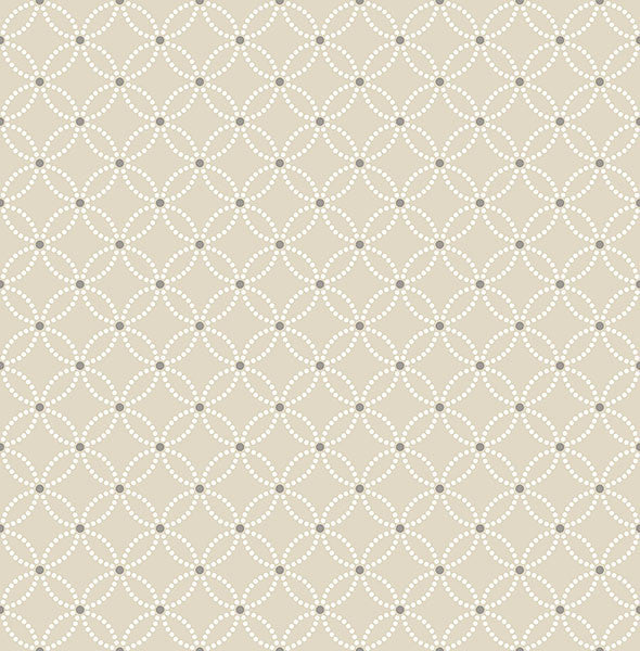 media image for Kinetic Beige Geometric Floral Wallpaper from the Symetrie Collection by Brewster Home Fashions 219
