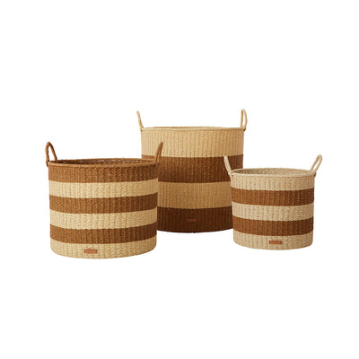 product image for gomi cylinder storage baskets 3 pcs set caramel by oyoy 1 58