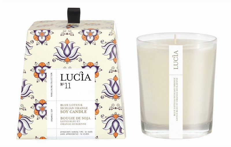 media image for Blue Lotus and Sicilian Orange Candle design by Lucia 251