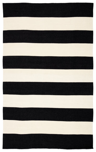 product image of Remora Indoor/ Outdoor Stripe Black & Ivory Area Rug 538