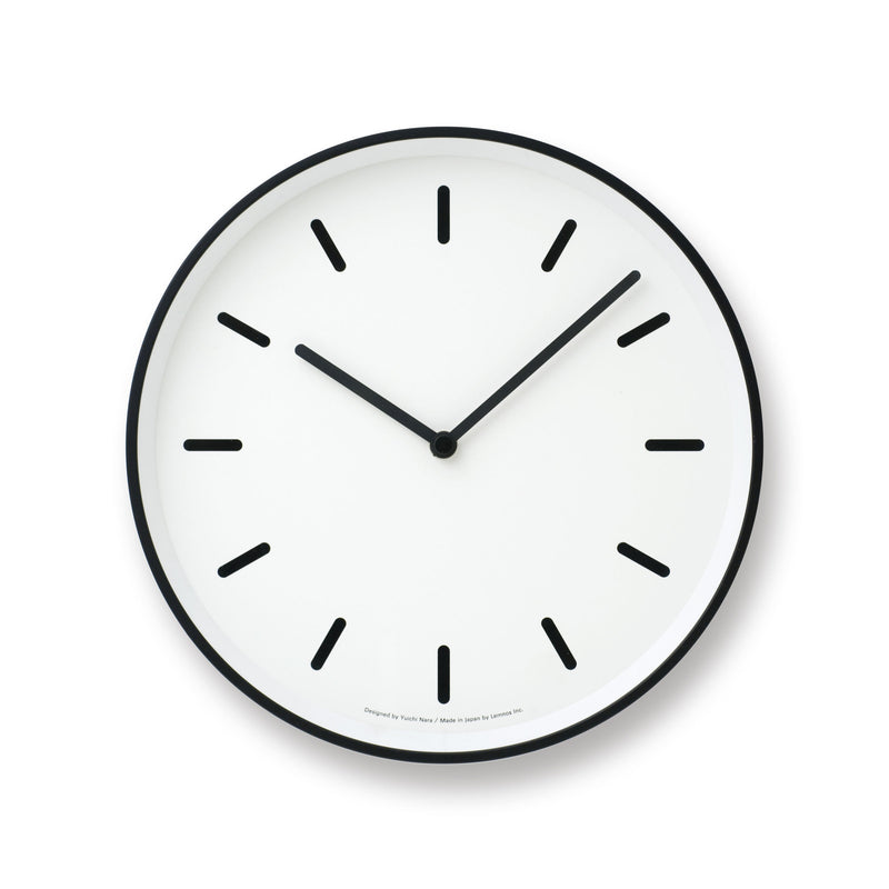 media image for mono wall clock in white w lines design by lemnos 1 246