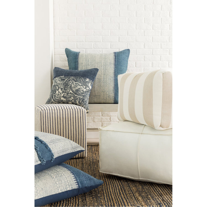 media image for Lola LL-008 Woven Pillow in Pale Blue & Cream by Surya 225