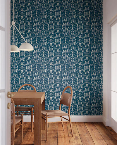 product image for Rousseau Paperweave Wallpaper in Indigo 7