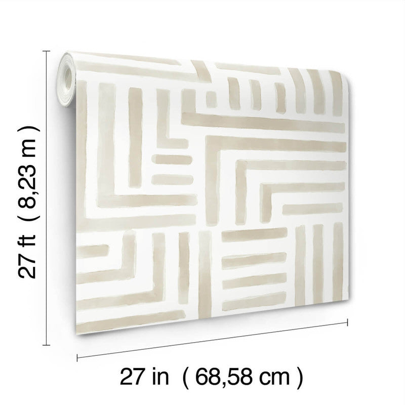 media image for Painterly Labyrinth Wallpaper in Light Neutral 222