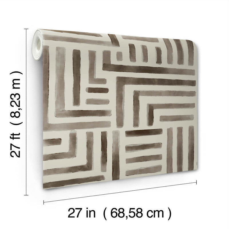 media image for Painterly Labyrinth Wallpaper in Warm Neutral 258