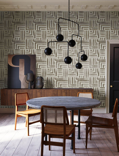 product image for Painterly Labyrinth Wallpaper in Warm Neutral 69