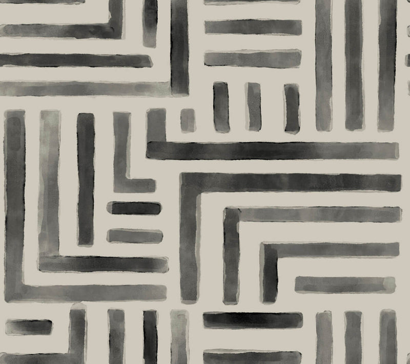 media image for Painterly Labyrinth Wallpaper in Charcoal 273