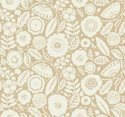 product image of Camille Blossom Wallpaper in Ochre 597