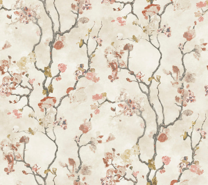 media image for Avril Chinoiserie Wallpaper in Coral 242