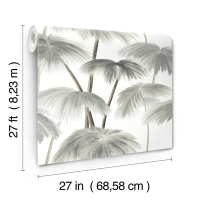 product image for Plein Air Palms Wallpaper in Black & White 2