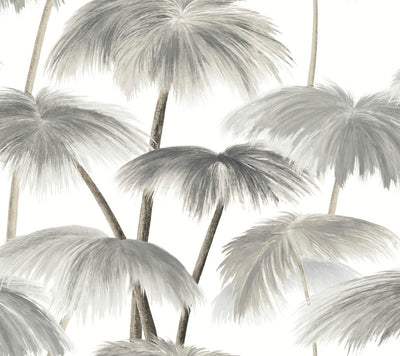 product image of Plein Air Palms Wallpaper in Black & White 510