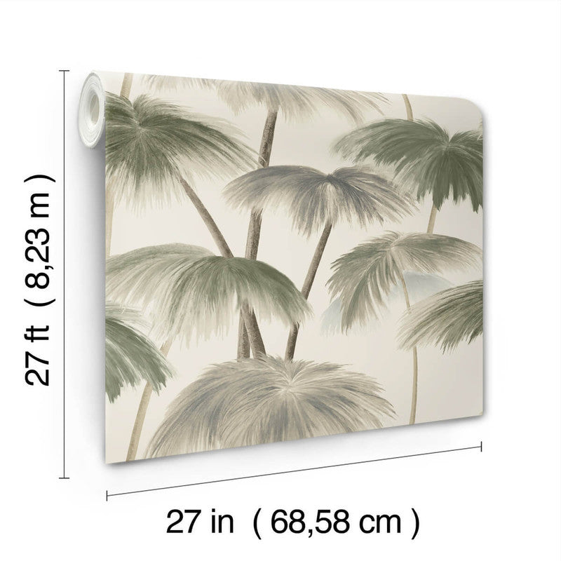media image for Plein Air Palms Wallpaper in Vintage 250