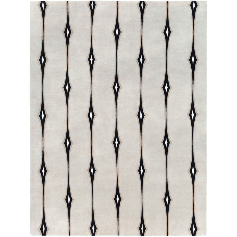 media image for Luminous Collection Wool Area Rug in Jet Black and Khaki design by Candice Olson 283