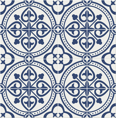 product image of Villa Mar Tile Peel & Stick Wallpaper in Denim Blue by Lillian August for NextWall 555