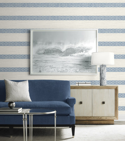 product image for Alani Geo Stripe Wallpaper in Blue Bell 20