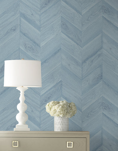 product image for Keone Bay Chevron Wallpaper in Bay Blue 58