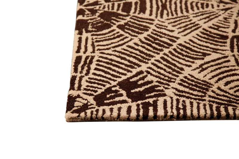 media image for Labyrinth Collection Hand Tufted Wool Area Rug in Beige and Brown design by Mat the Basics 281