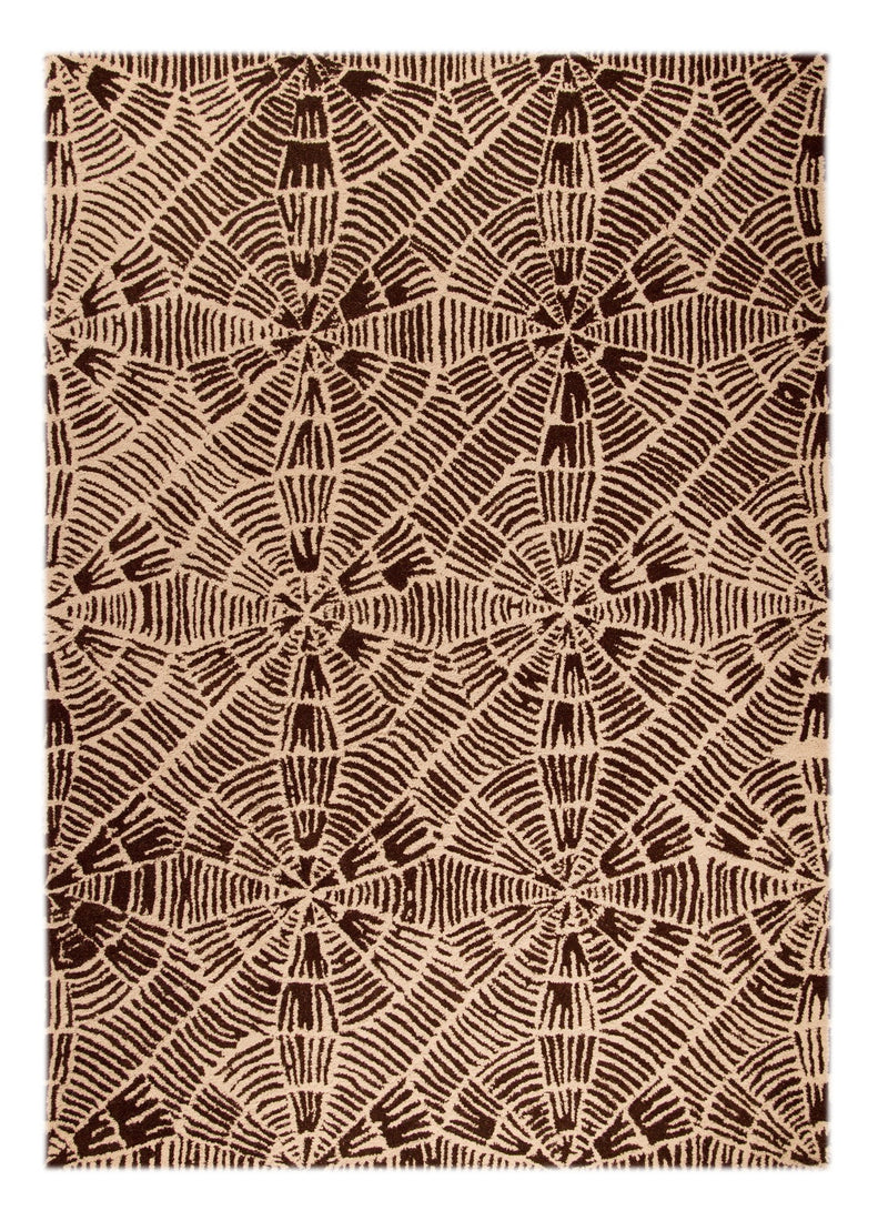 media image for Labyrinth Collection Hand Tufted Wool Area Rug in Beige and Brown design by Mat the Basics 292